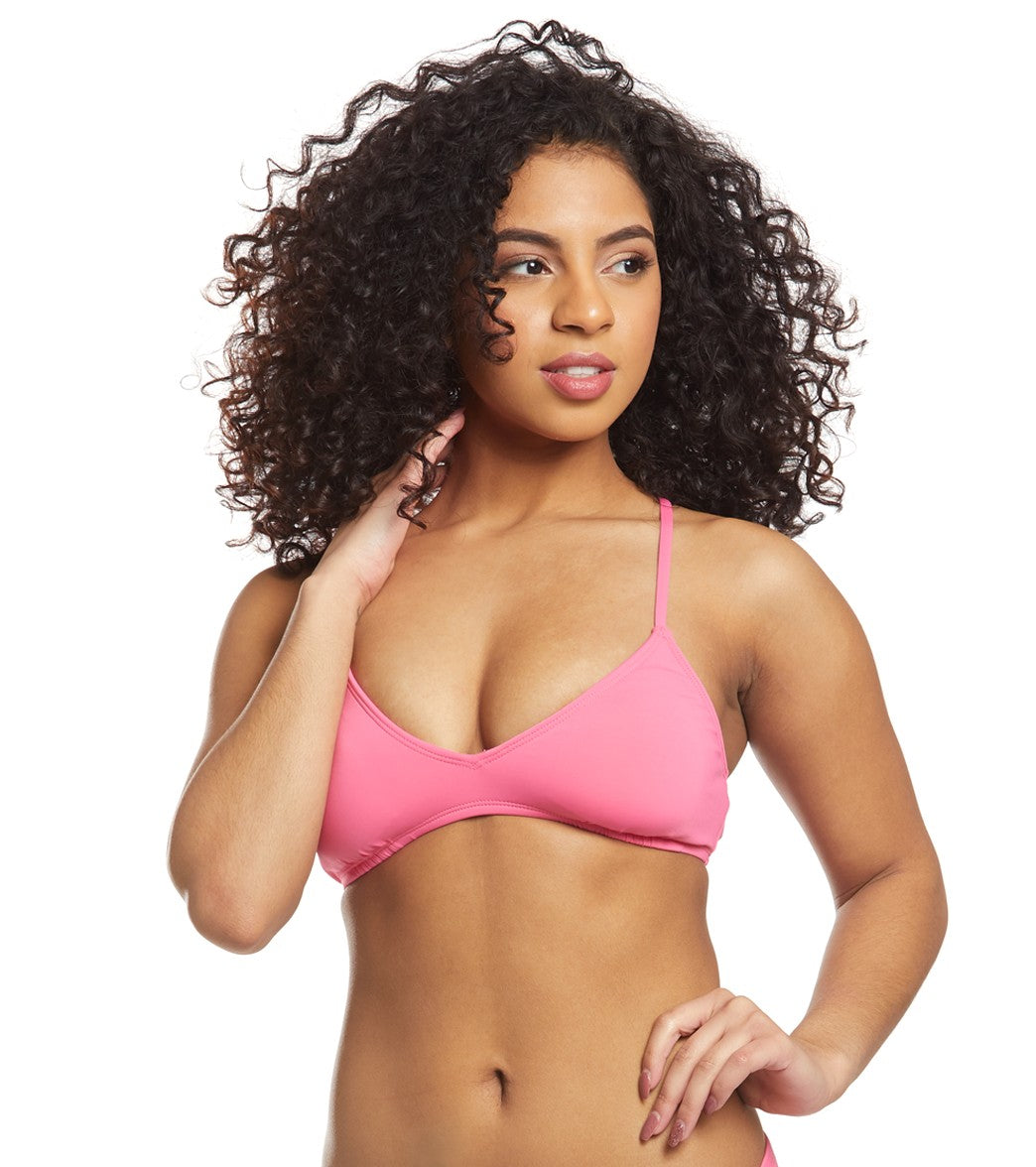 Hobie Solid Bralette Bikini Top - Bright Pink X-Small - Swimoutlet.com