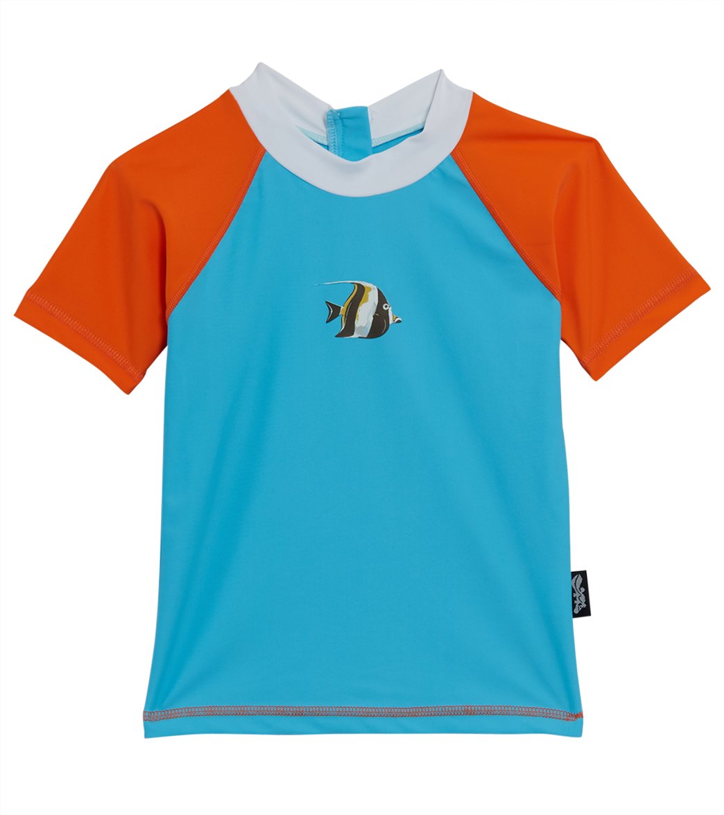 Platypus Australia Boys' Aquarium Short Sleeve Rash Guard Baby Toddler - 1 - Swimoutlet.com