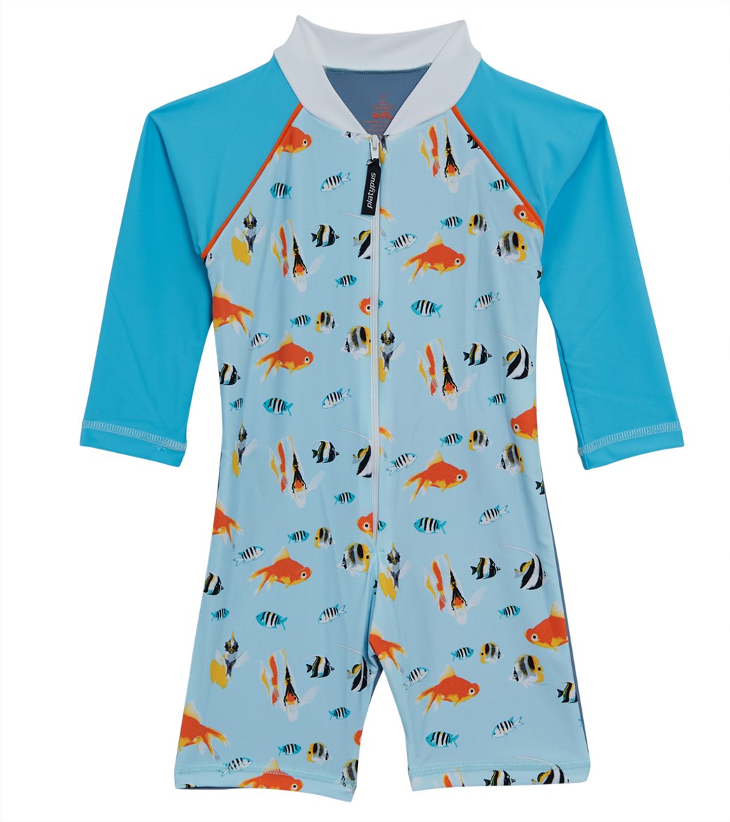 Platypus Australia Boys' Aquarium Long Sleeve Sunsuit Baby Toddler - 1 - Swimoutlet.com