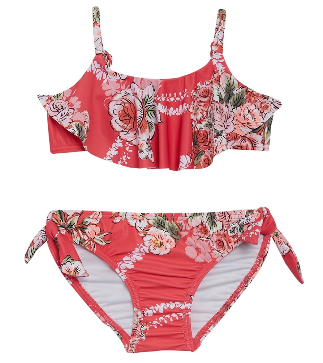 Seafolly Girls' Little Village In Como Two Piece Tankini Set Toddler Kid - Rose Pink 2 - Swimoutlet.com