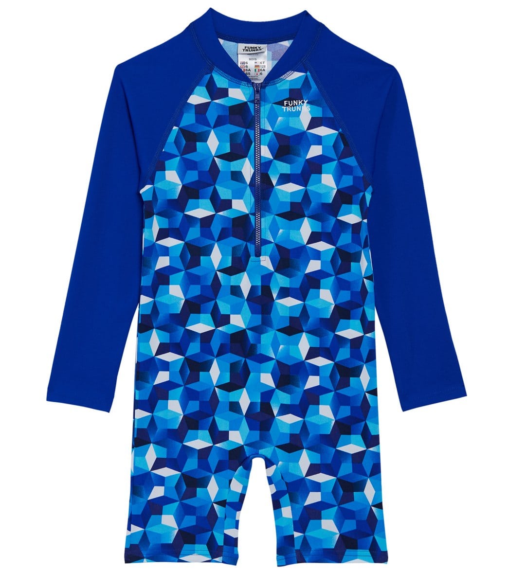 Funky Trunks toddler boys' ice fortress go jump sun suit - blue/multi 1 polyester - swimoutlet.com