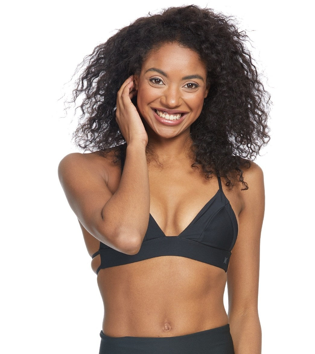 Hurley Women's Quick Dry Bralette Surf Bikini Top - Black Medium - Swimoutlet.com