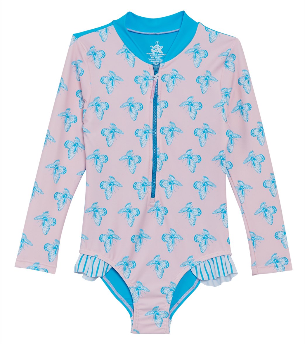 Platypus Australia Girls' Butterfly Flutter Long Sleeve One Piece Swimsuit Baby - 1 - Swimoutlet.com