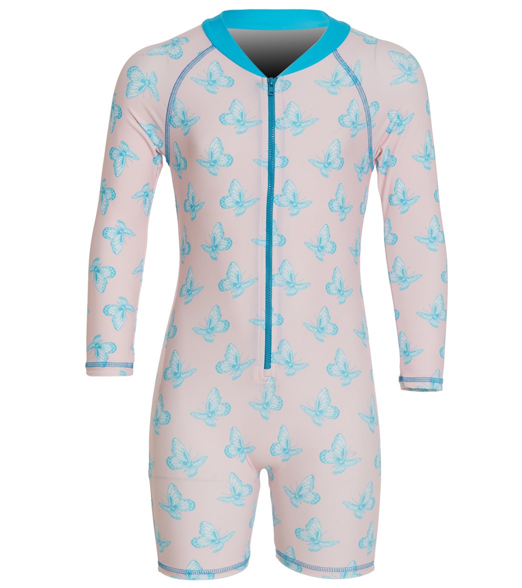 Platypus Australia Girls' Butterfly Flutter Long Sleeve Sunsuit Baby - 1 - Swimoutlet.com