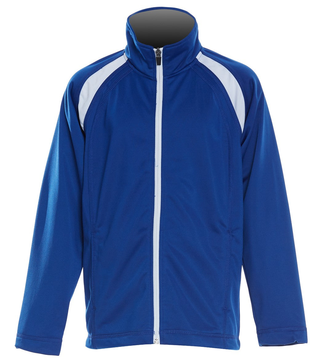 Sport-Tek Youth Tricot Track Jacket - True Royal/White Medium Polyester - Swimoutlet.com