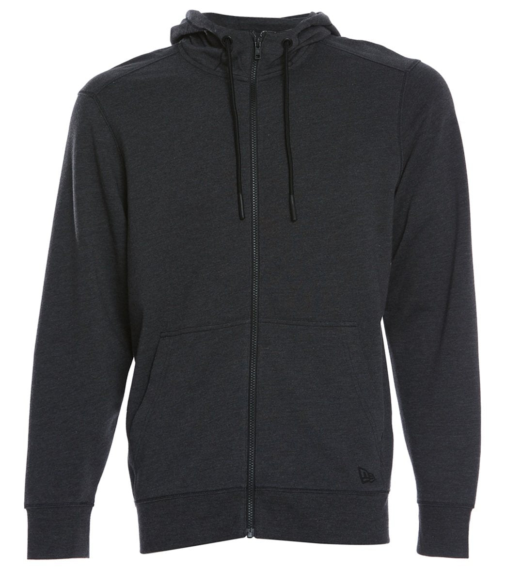 New Era Tri-Blend Fleece Full-Zip Hoodie - Black Heather Medium Cotton/Polyester/Rayon - Swimoutlet.com