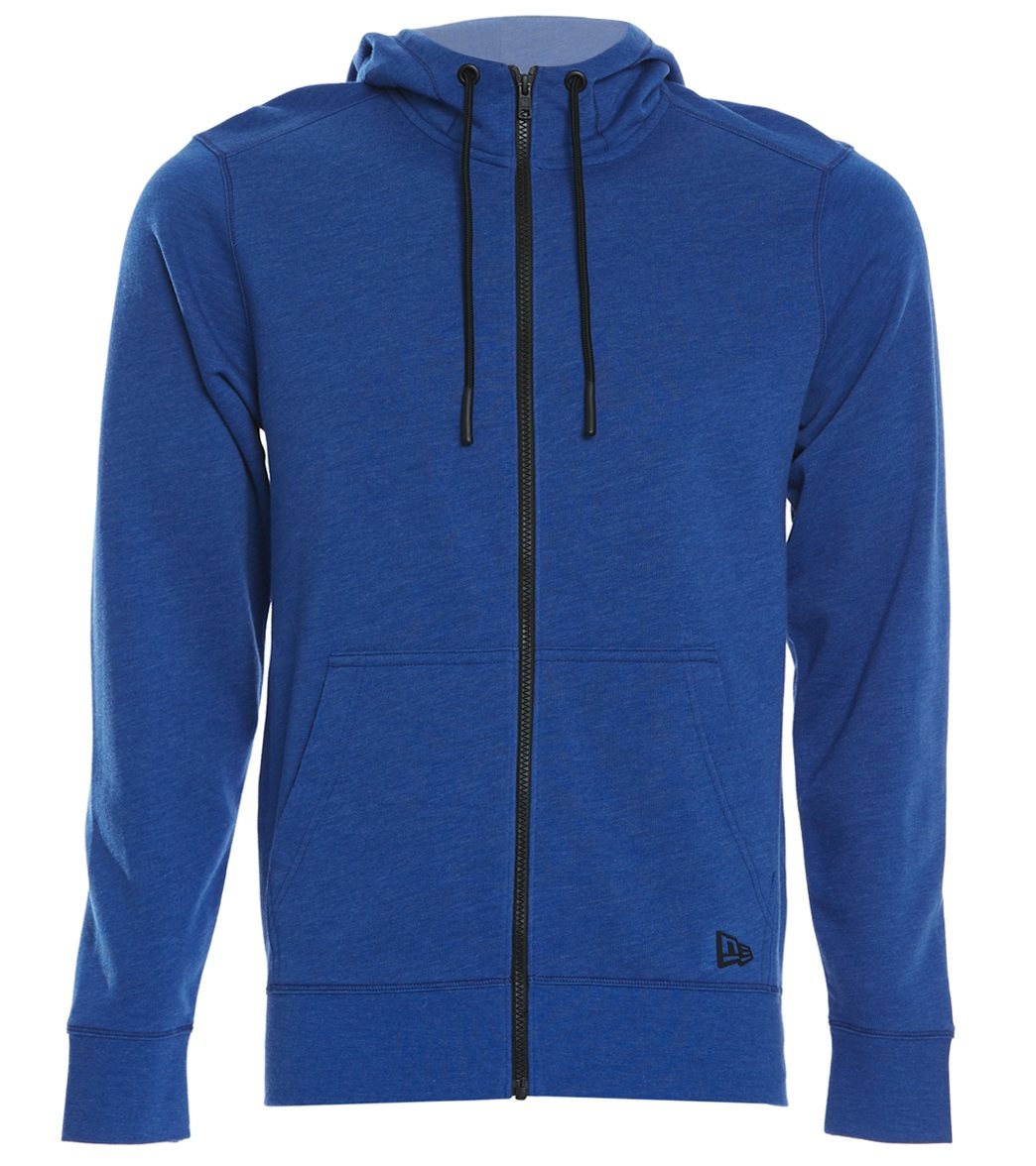 New Era Tri-Blend Fleece Full-Zip Hoodie - Royal Heather Medium Cotton/Polyester/Rayon - Swimoutlet.com