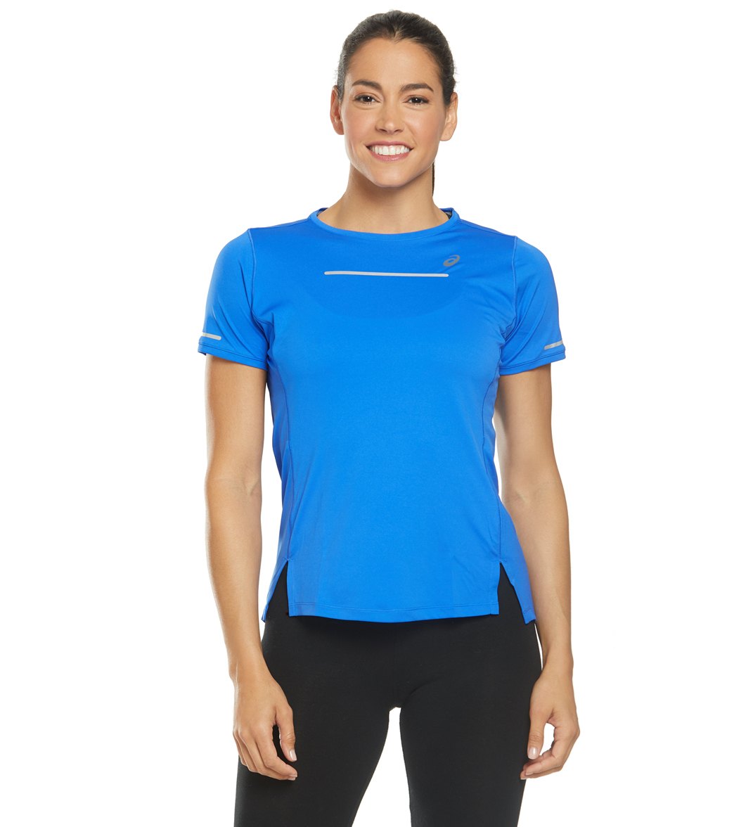 Asics Women's Lite Show Short Sleeve - Illusion Blue Medium - Swimoutlet.com