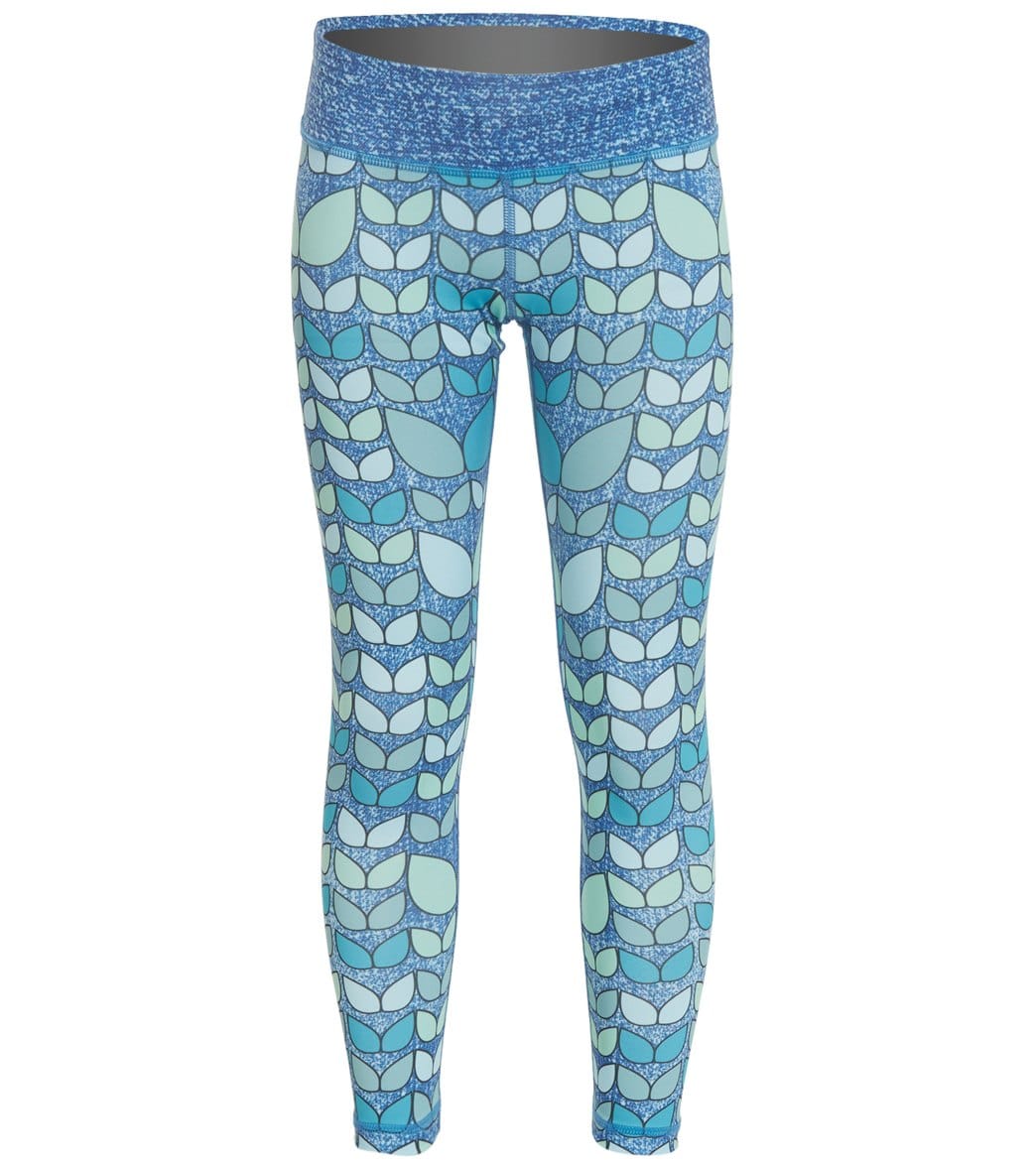 Limeapple Girls' Alicia Printed Leggings - Teal 12 Big - Swimoutlet.com