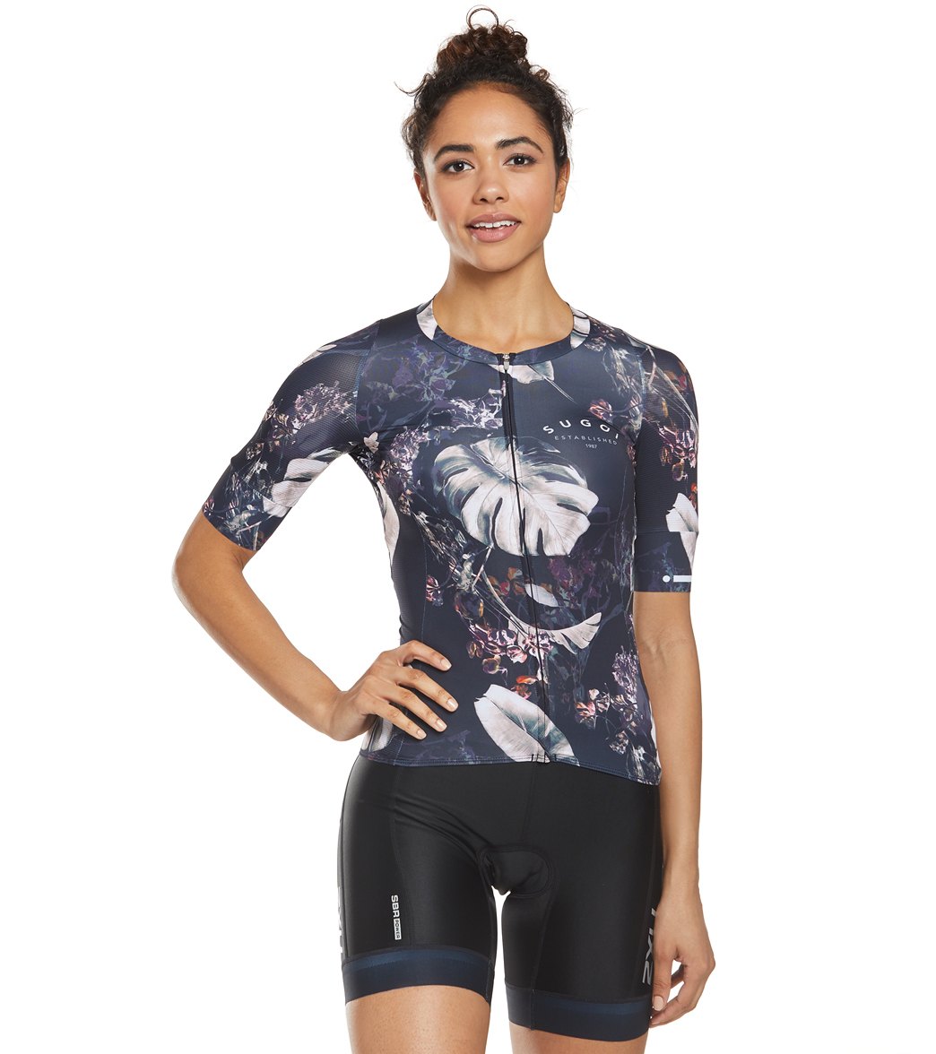 Sugoi Women's Pro Jersey Cycling - Navy Monstera Medium - Swimoutlet.com