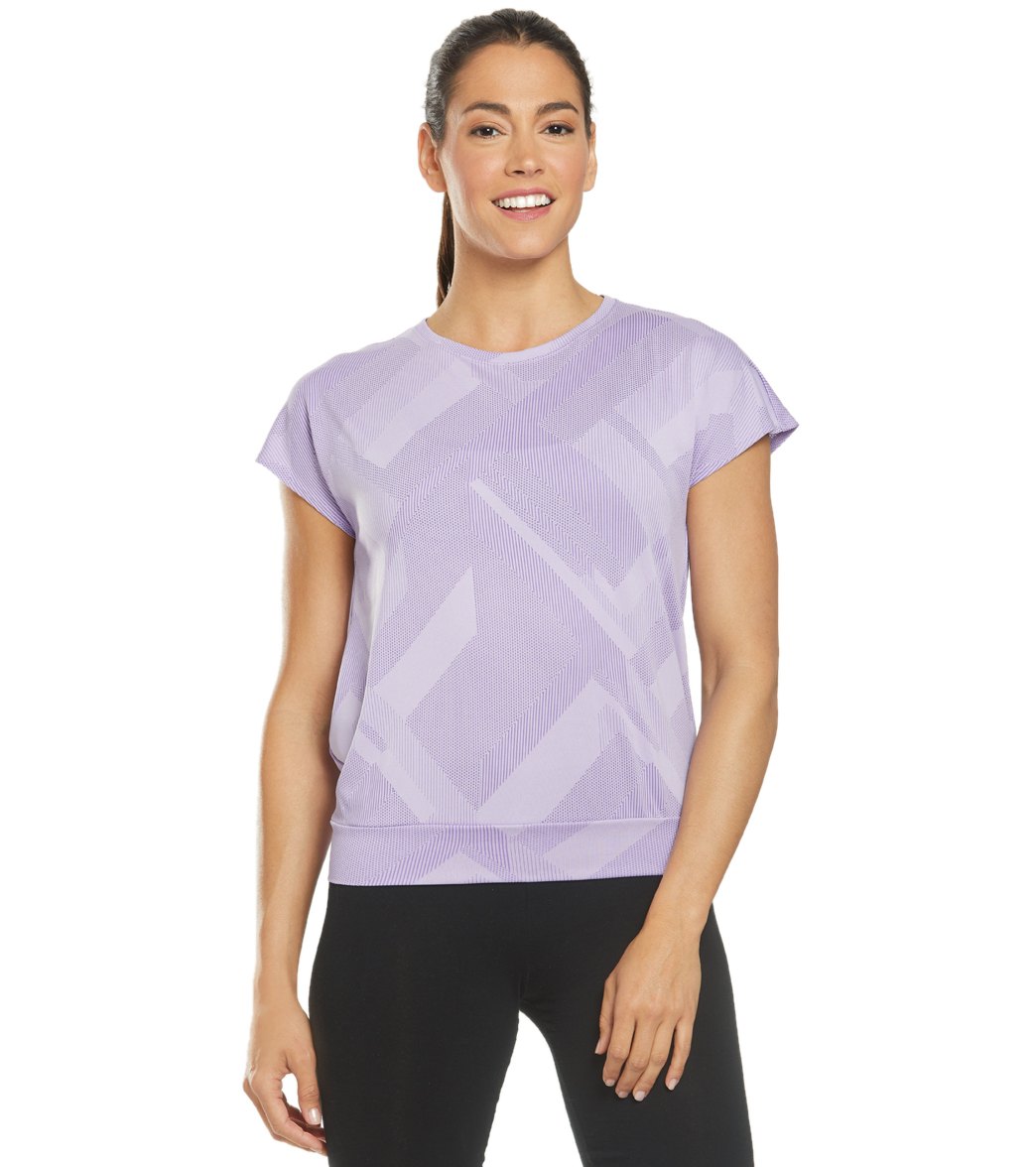 Brooks Women's Array Short Sleeve - Lilac Eclipse Medium Polyester - Swimoutlet.com