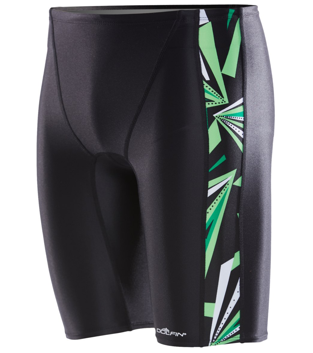 Dolfin Xtrasleek Men's Spyker Spliced Jammer Swimsuit - Green/Green 40 Nylon/Xtra/Life/Lycra® - Swimoutlet.com