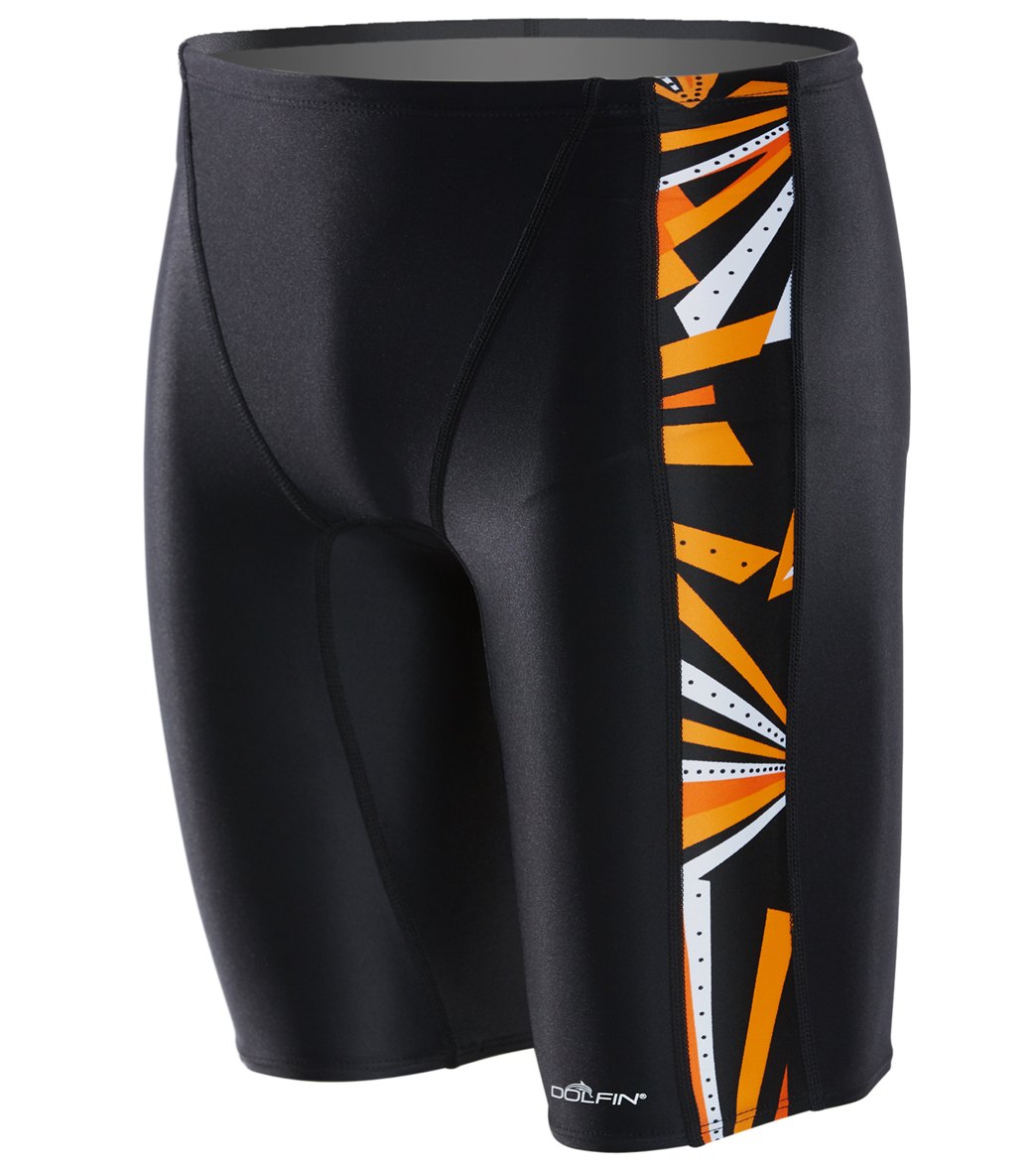 Dolfin Xtrasleek Men's Spyker Spliced Jammer Swimsuit - Orange/Orange 22 Nylon/Xtra/Life/Lycra® - Swimoutlet.com