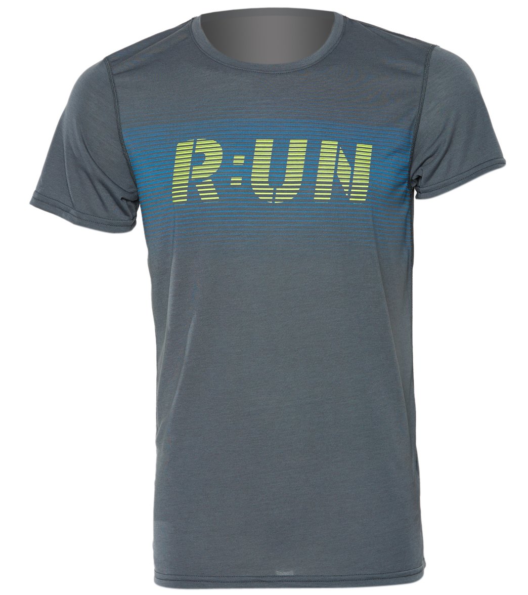 Brooks Men's Distance Graphic T-Shirt - Heather Lava Small Size Small Lyocell/Polyester - Swimoutlet.com