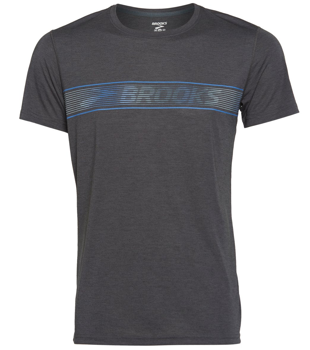 Men's Distance Graphic T-Shirt - Heather Asphalt/ Small Asphalt/Brooks Size Small Lyocell/Polyester - Swimoutlet.com