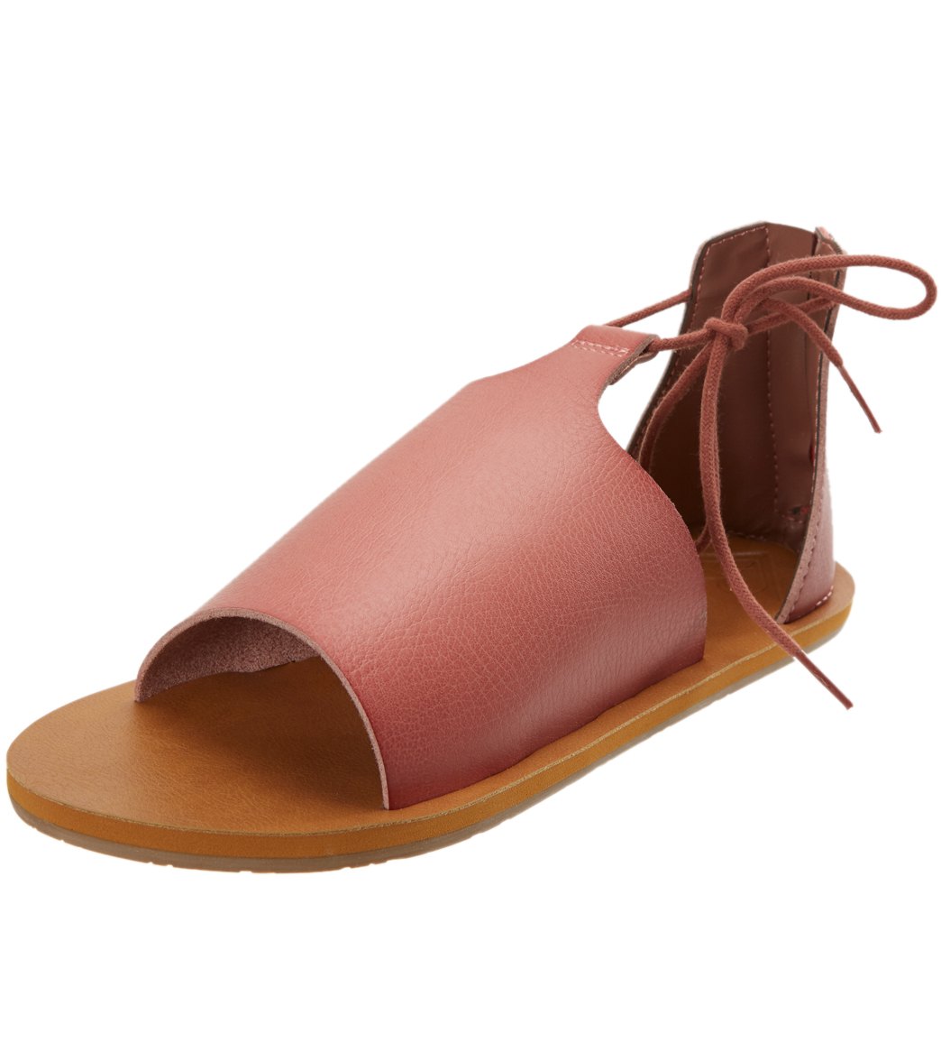 Roxy Women's Katya Side Tie Sandals - Mauve Wine 9 - Swimoutlet.com