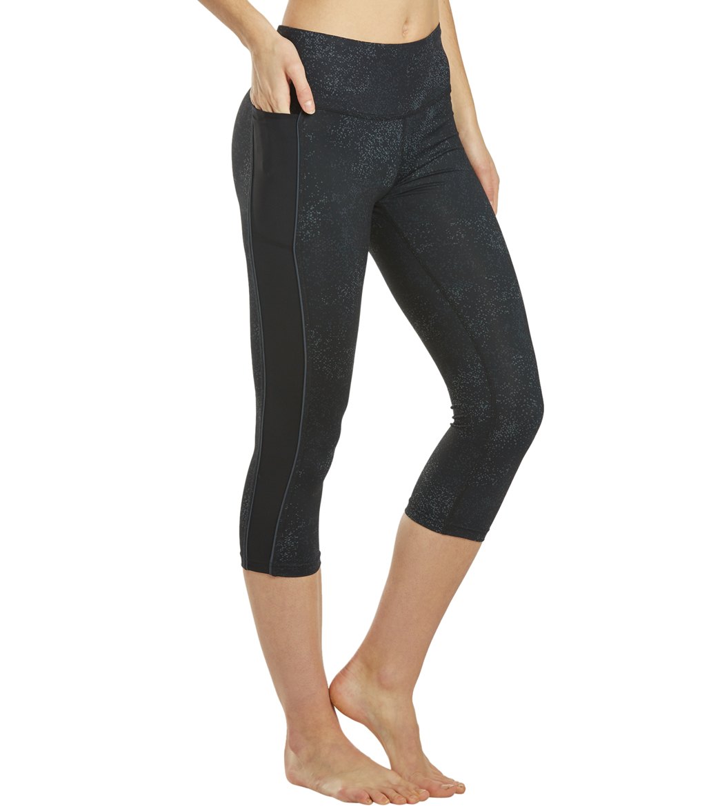 Brooks women's greenlight capri - black speck/black/asphalt xs size x-small - swimoutlet.com