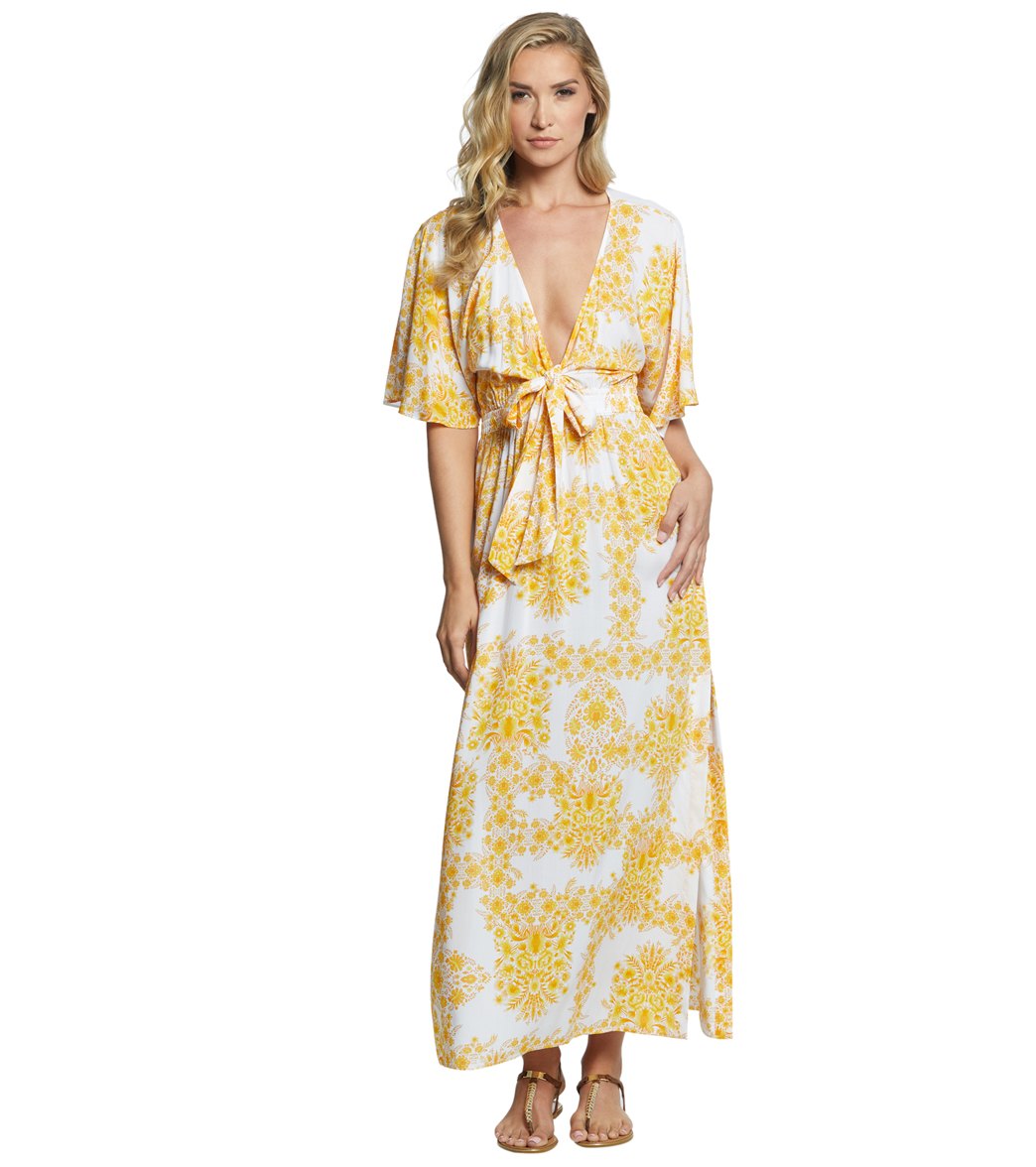 Seafolly sunflower maxi dress - buttercup x-small - swimoutlet.com