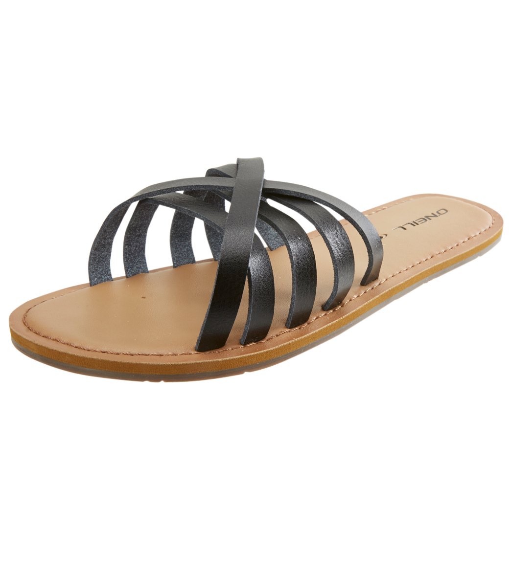 O'neill Women's Balboa Slides Sandals - Black 6 - Swimoutlet.com