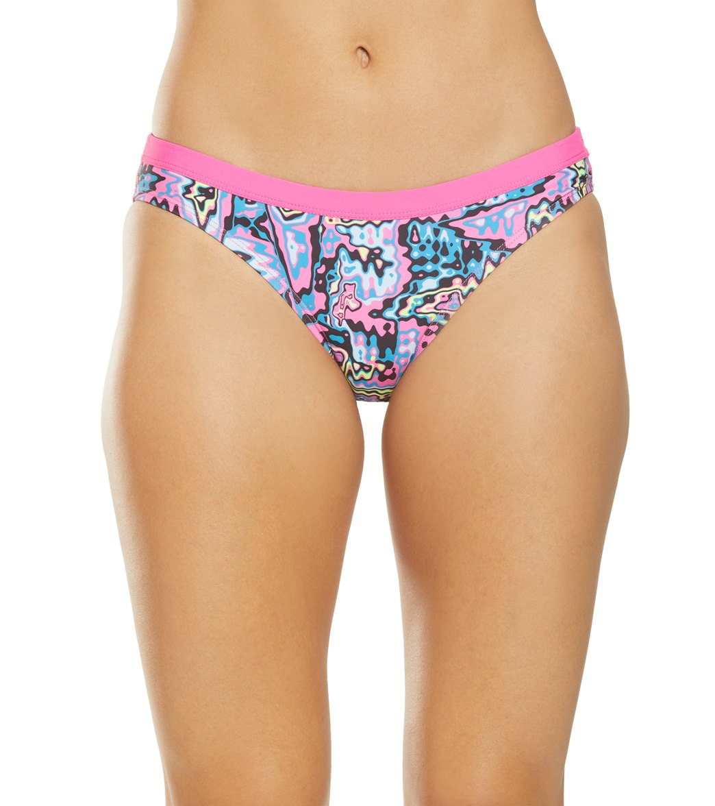 Nike Women's Psyche Sport Bikini Bottom - Laser Fuchsia Small Size Small Polyester - Swimoutlet.com