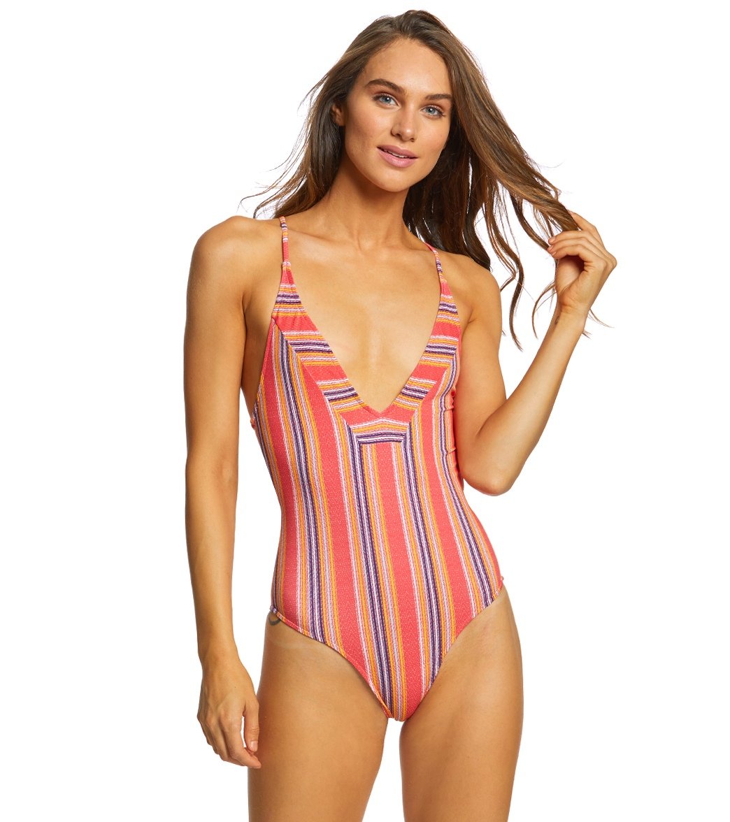 Rip Curl Women's Sedona Cheeky One Piece Swimsuit - Red Xl - Swimoutlet.com