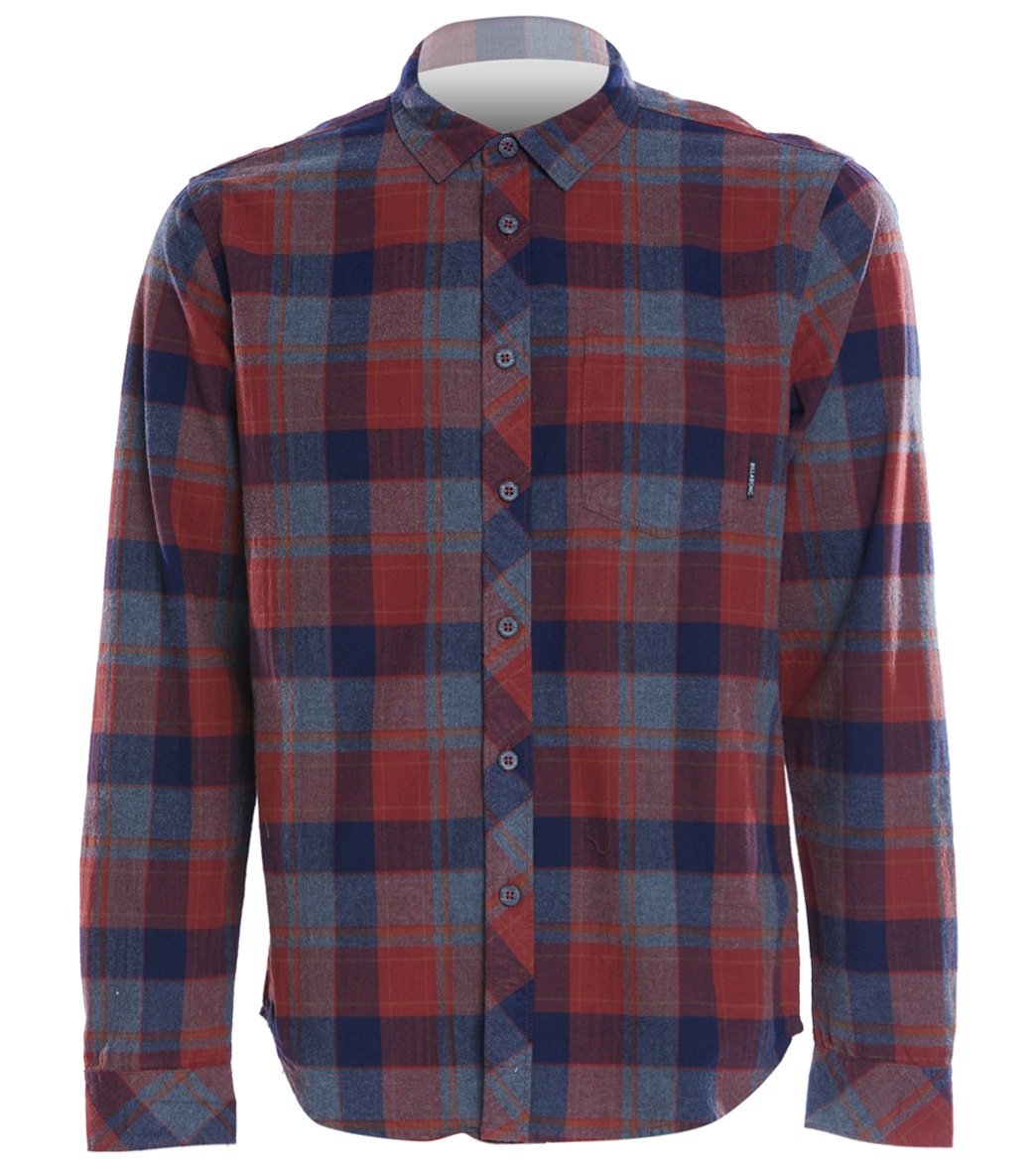 Billabong Men's Coastline Flannel Shirt - Navy Small Cotton/Polyester - Swimoutlet.com