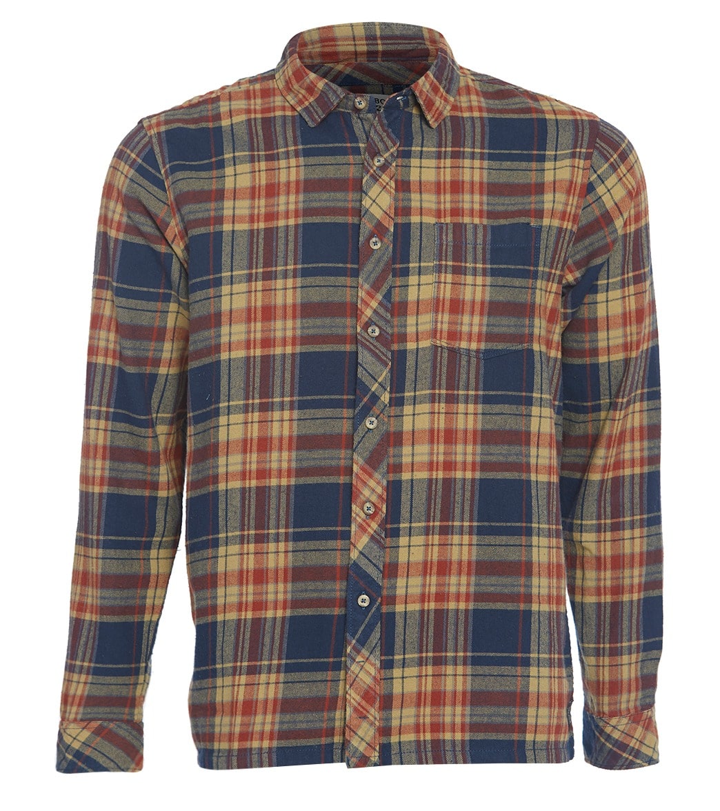 Billabong Men's Coastline Flannel Shirt - Navy Blue Medium Cotton/Polyester - Swimoutlet.com