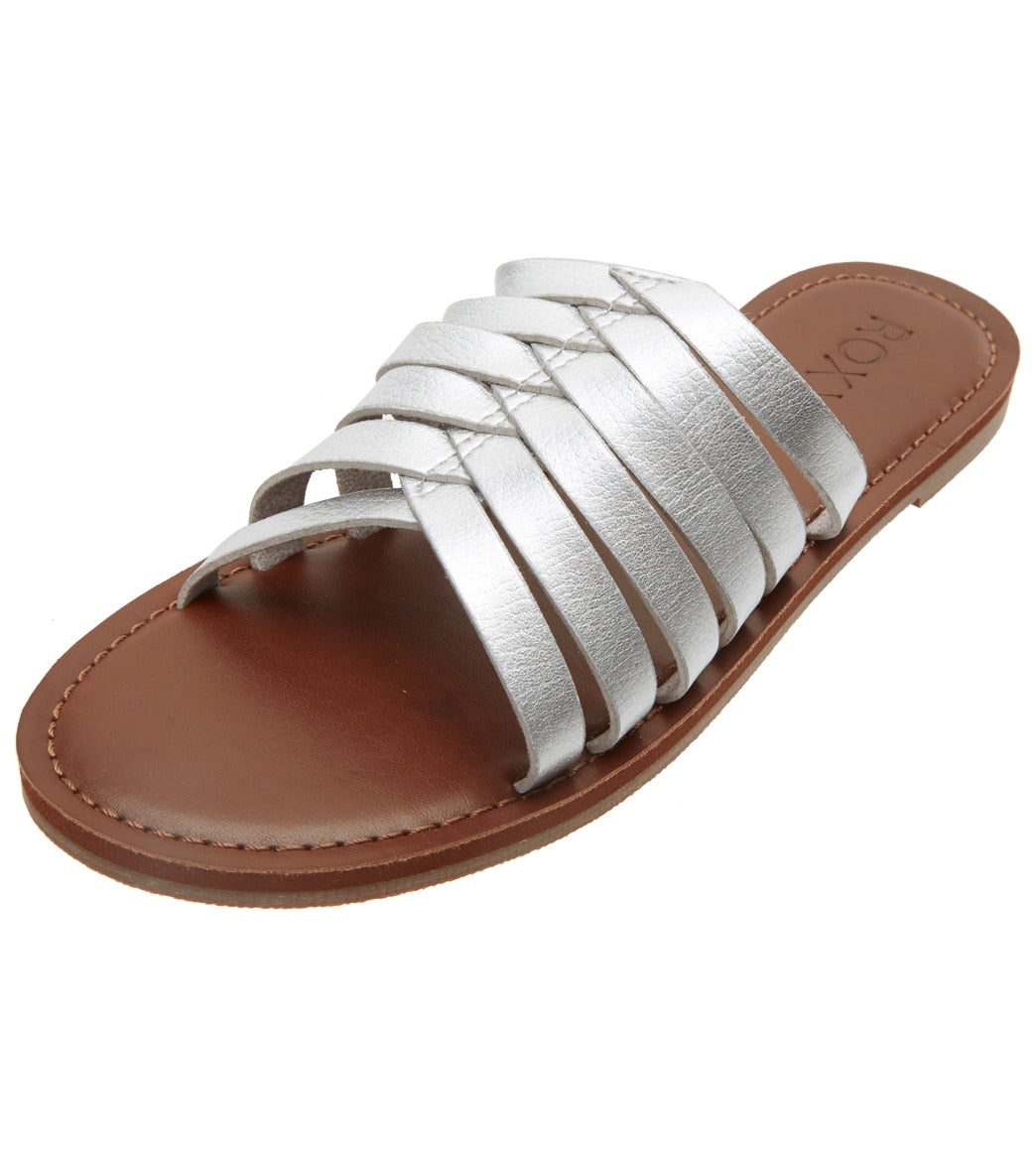 Roxy Women's Sybil Multi Strap Slides - Silver 7 100% Rubber - Swimoutlet.com