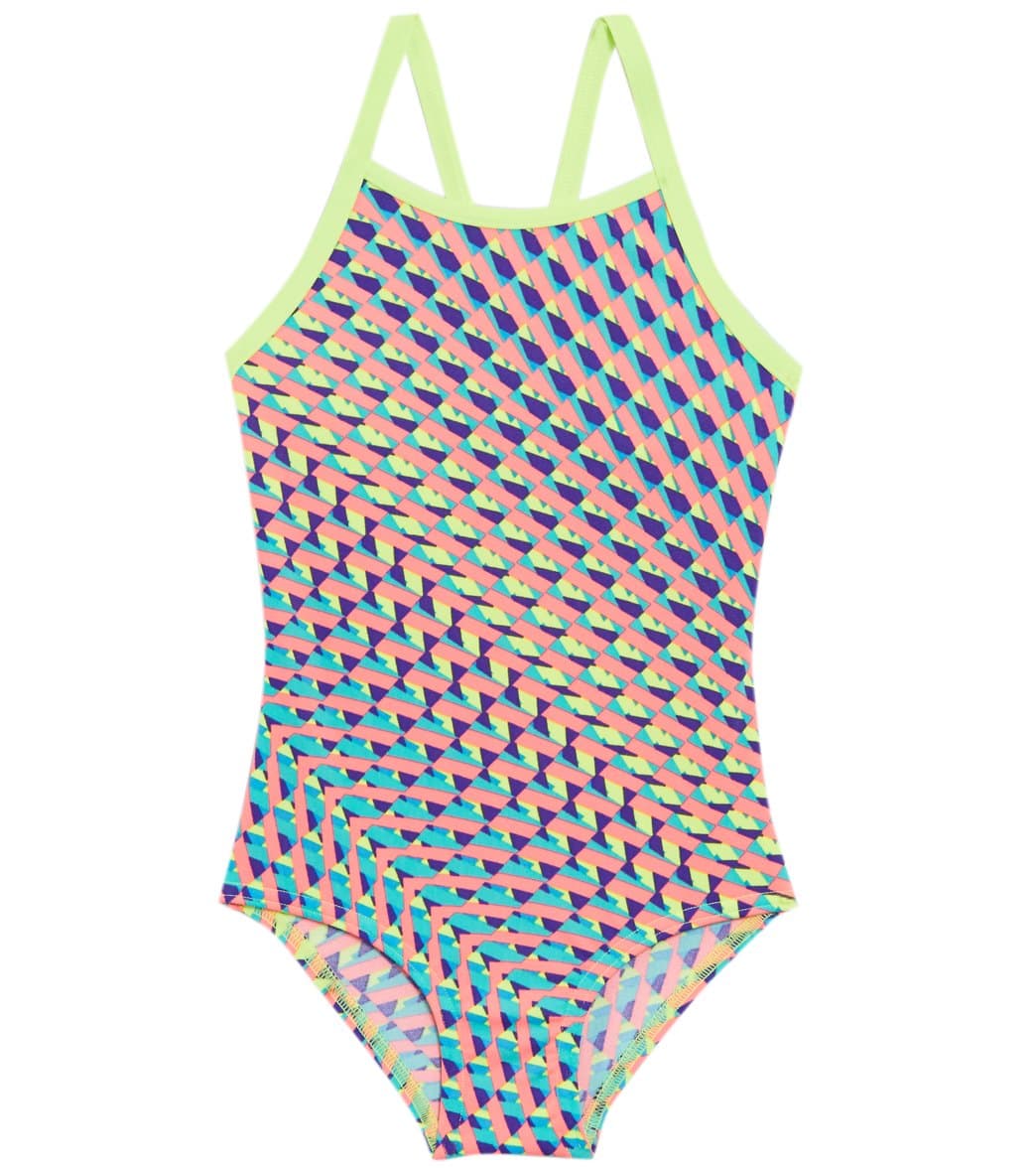 Funkita Toddler Girls Glitter Girl One Piece Swimsuit - Multi Pink 2T Polyester - Swimoutlet.com