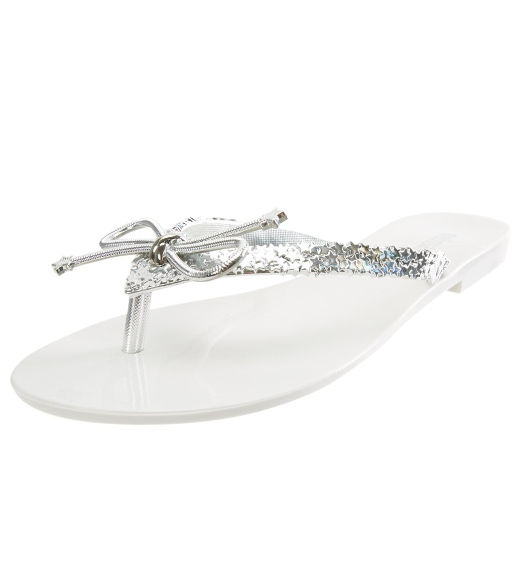 Mel By Melissa Women's Harmonic Elements Flip Flop - Silver Twinkle 7 - Swimoutlet.com