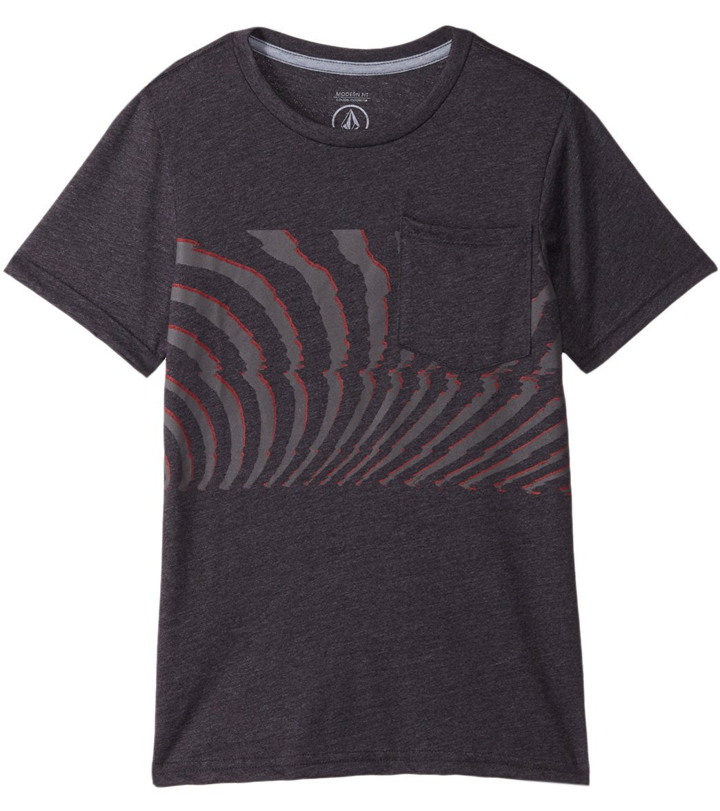 Volcom Boys' Macaw Short Sleeve Pocket Tee Shirt Toddler/Little/Big Kid - Heather Black 3T Cotton/Polyester - Swimoutlet.com