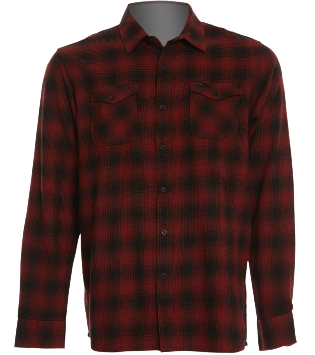 Rip Curl Men's Draco Flannel Shirt - Red Medium Cotton/Polyester/Spandex - Swimoutlet.com