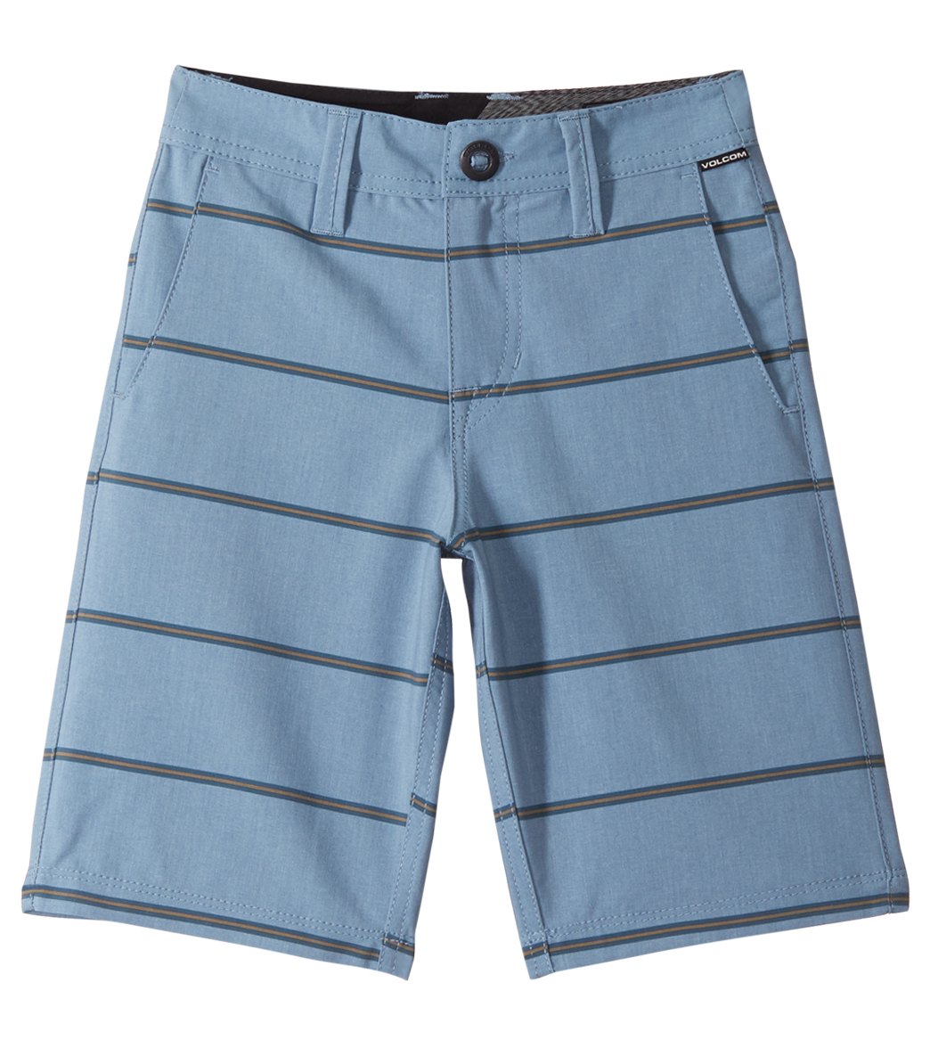 Volcom Boys' Frickin' Surf N' Turf Hybrid 18 Short Toddler/Little/Big Kid - Wrecked Indigo 23 Cotton/Polyester - Swimoutlet.com