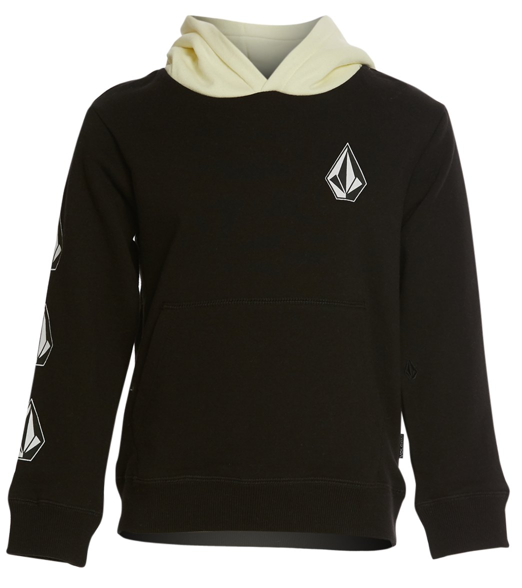 Volcom Boys' Deadly Stones Pullover Hoodie Toddler/Little/Big Kid - Black Combo 4T Cotton/Polyester - Swimoutlet.com