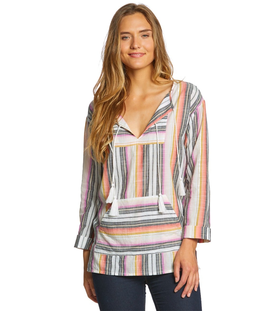 Rip Curl Women's Sayulita Poncho - White Mixed X-Small Cotton - Swimoutlet.com