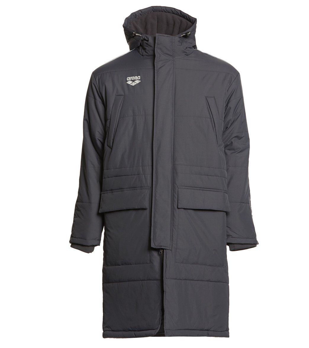 Arena Men's Team Line Parka - Asphalt Medium Size Medium Coat Polyamide - Swimoutlet.com