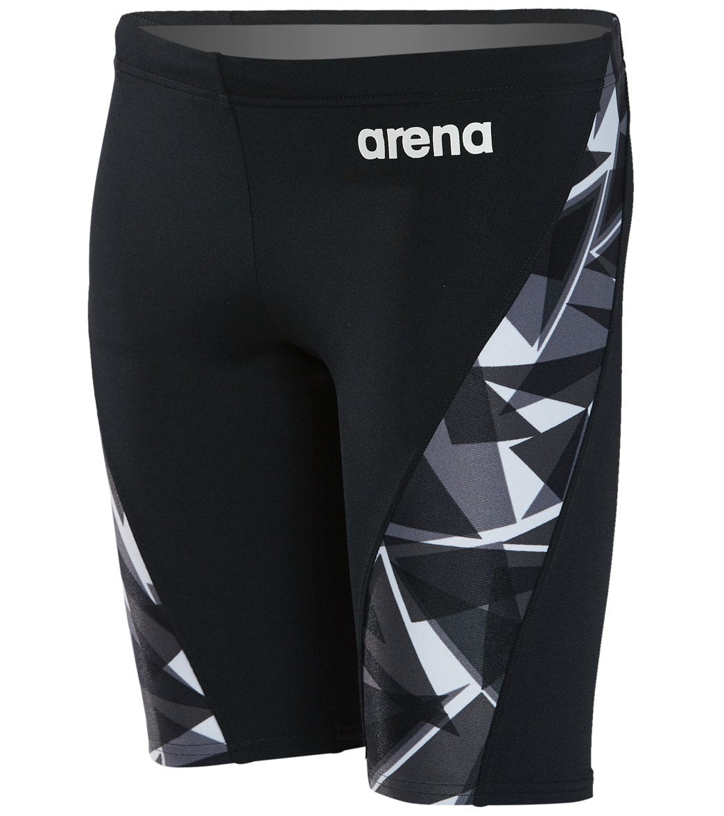 Arena Boys' Shattered Glass Maxlife Jammer Swimsuit - Black/Black 24 Polyester/Pbt - Swimoutlet.com