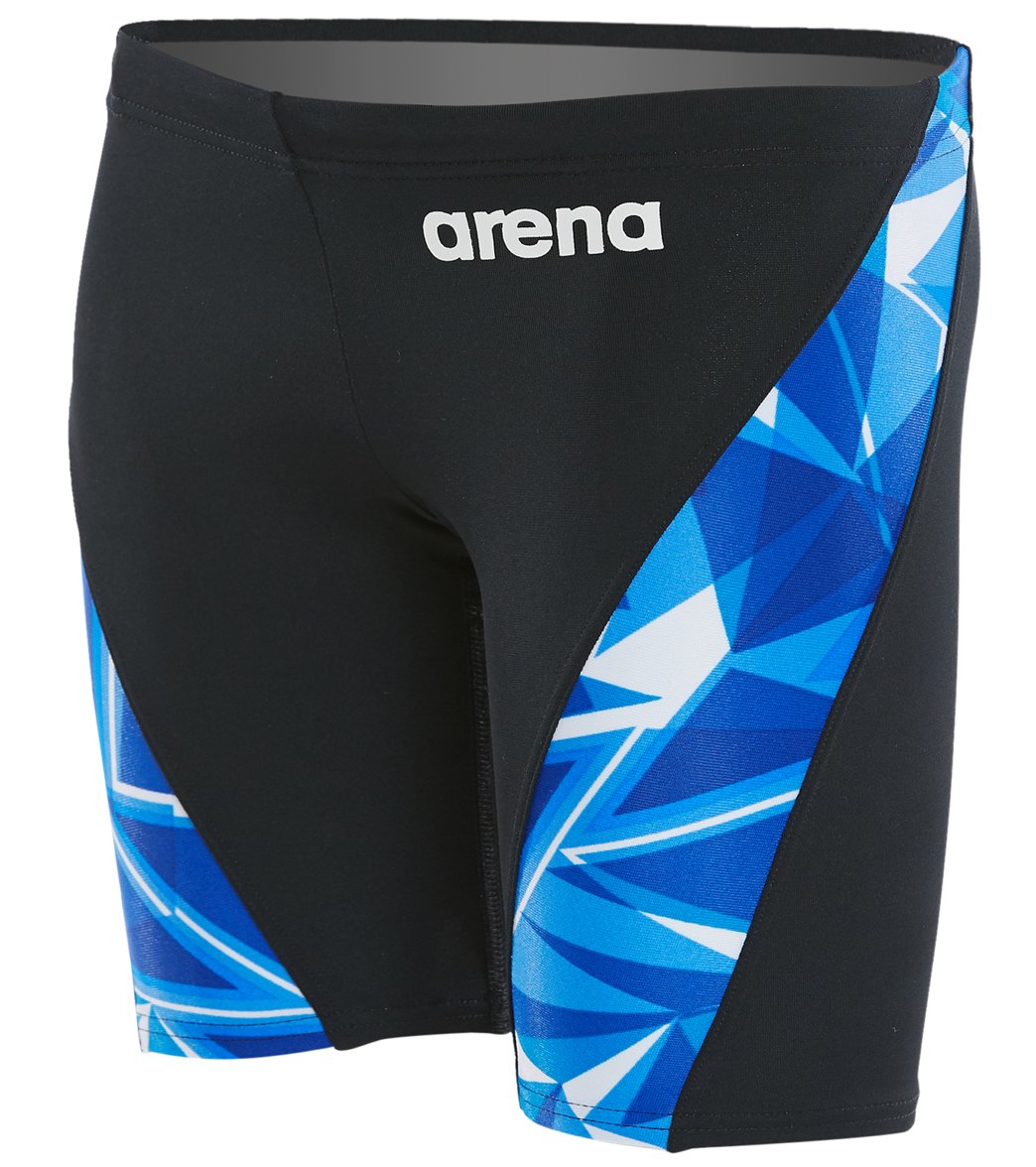 Arena Boys' Shattered Glass Maxlife Jammer Swimsuit - Black/Royal 20 Polyester/Pbt - Swimoutlet.com