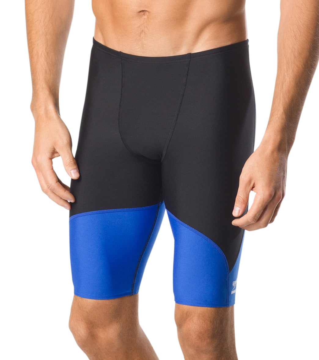 Speedo Men's Spark Splice Jammer Swimsuit - Black/Blue 24 Polyester/Pbt - Swimoutlet.com