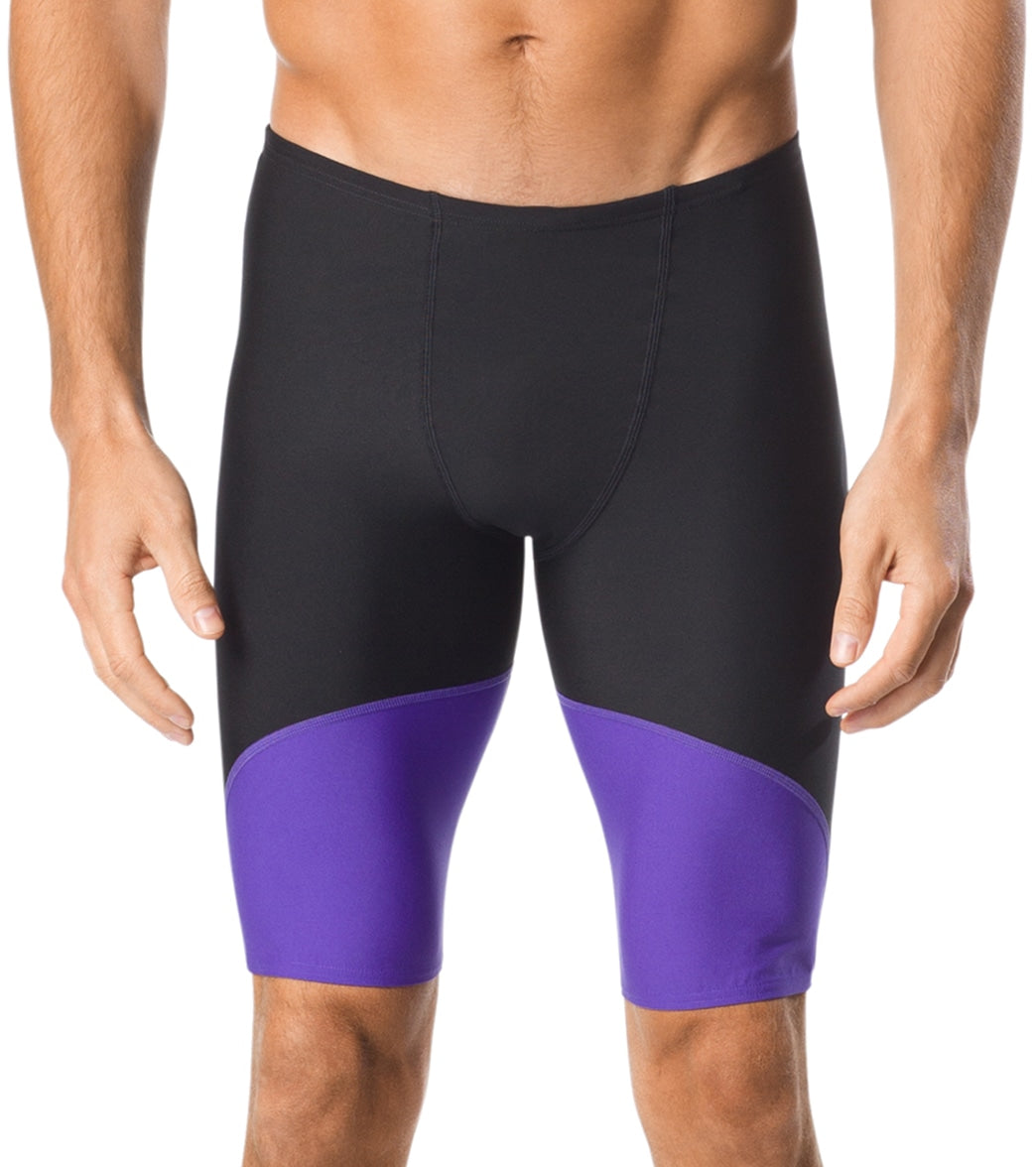 Speedo Men's Spark Splice Jammer Swimsuit - Black/Purple 24 Polyester/Pbt - Swimoutlet.com
