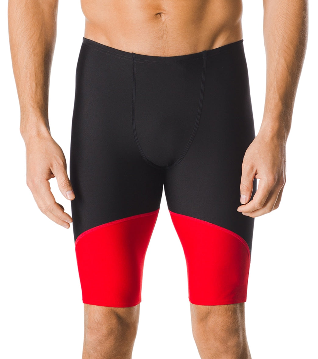 Speedo Men's Spark Splice Jammer Swimsuit - Black/Red 24 Polyester/Pbt - Swimoutlet.com