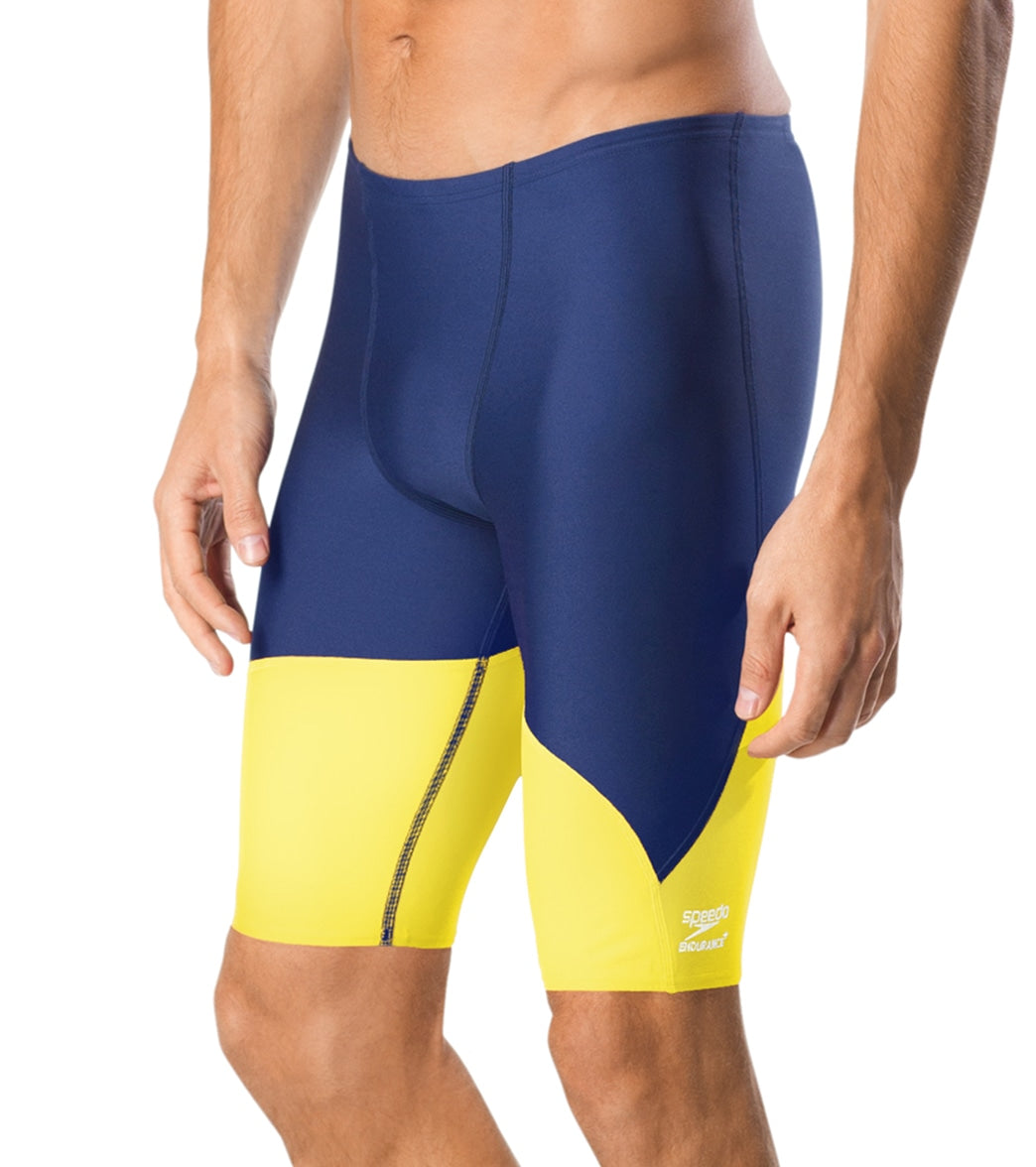 Speedo Men's Spark Splice Jammer Swimsuit - Navy/Gold 24 Polyester/Pbt - Swimoutlet.com