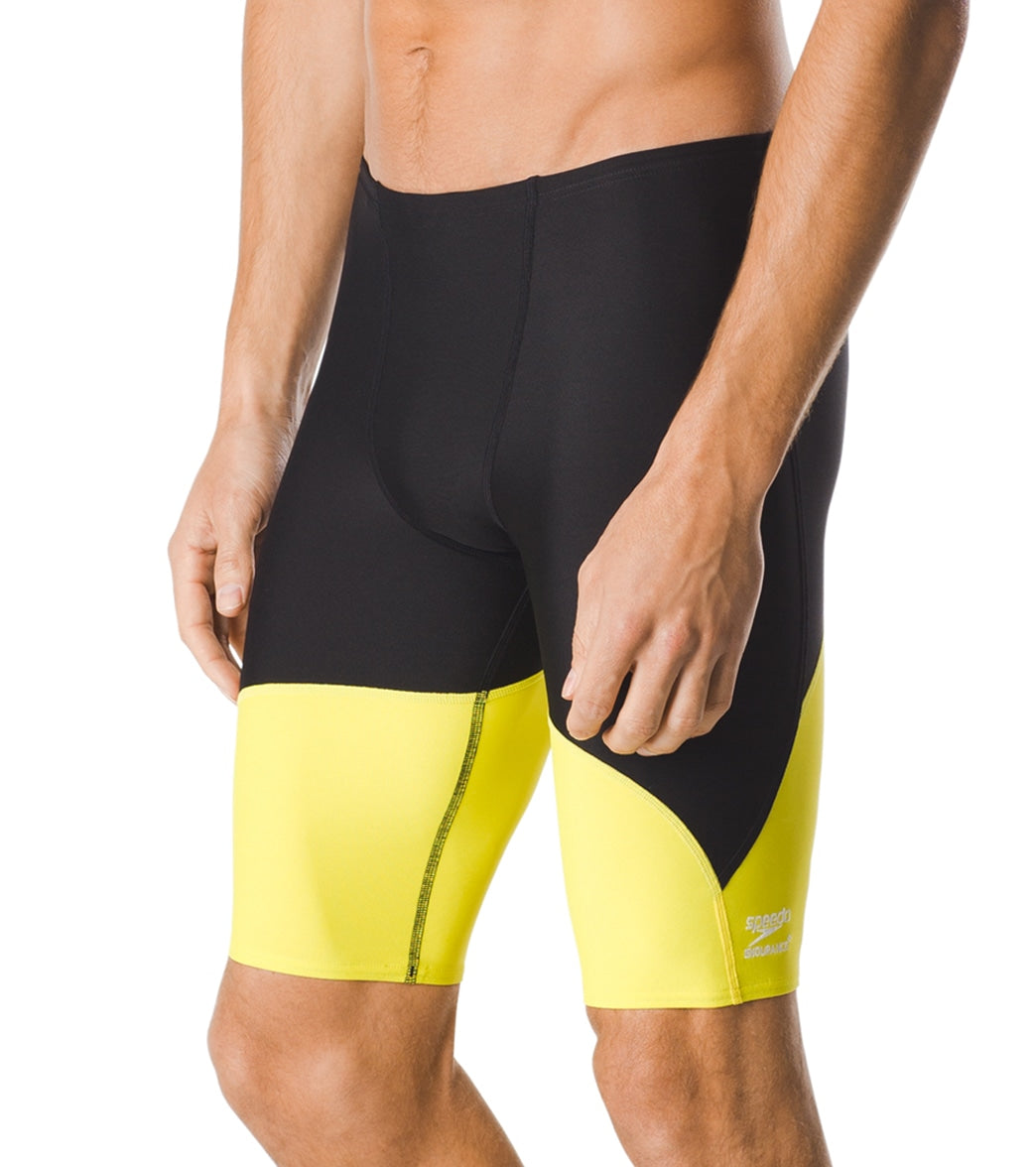 Speedo Men's Spark Splice Jammer Swimsuit - Black/Yellow 24 Polyester/Pbt - Swimoutlet.com
