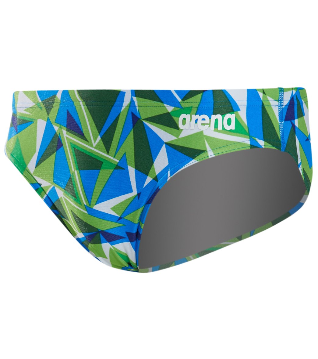 Arena Men's Shattered Glass Maxlife Brief Swimsuit - Green/Blue 38 Polyester - Swimoutlet.com