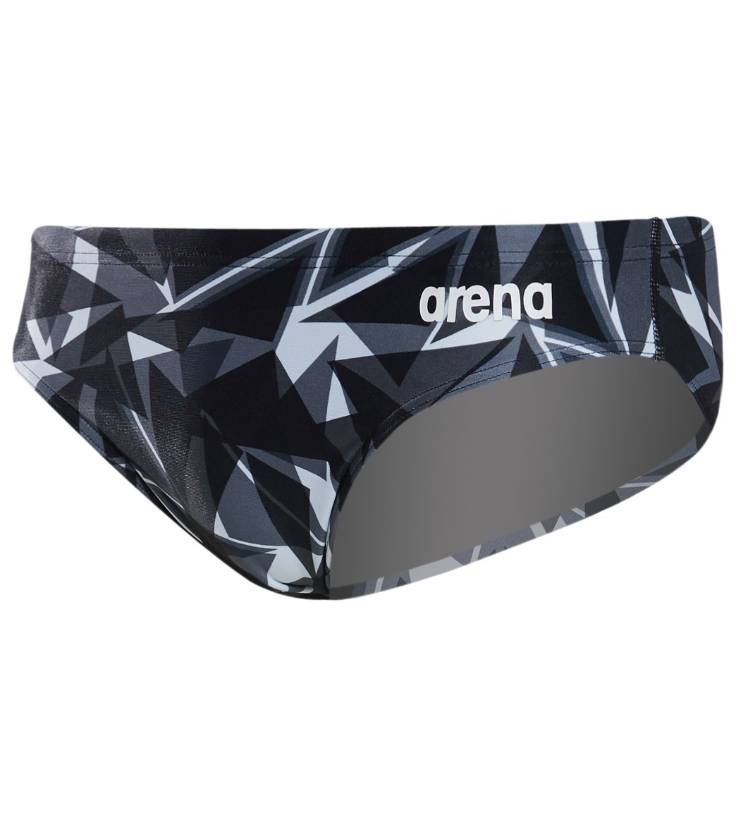 Arena Men's Shattered Glass Maxlife Brief Swimsuit - Black 34 Polyester - Swimoutlet.com