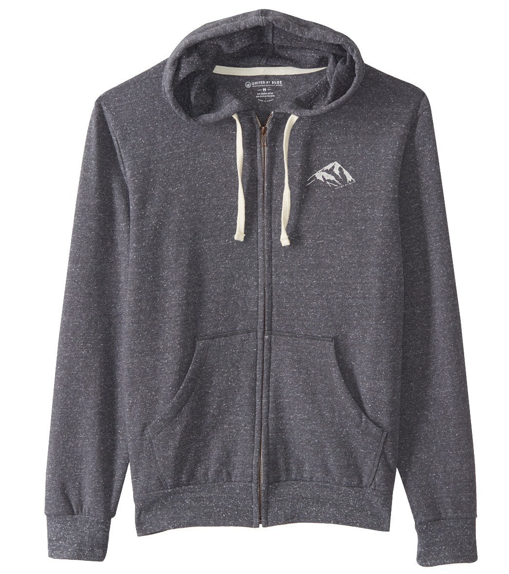 United By Blue Men's Made For The Mountains Zip Up Hoodie - Charcoal Small Cotton/Polyester - Swimoutlet.com