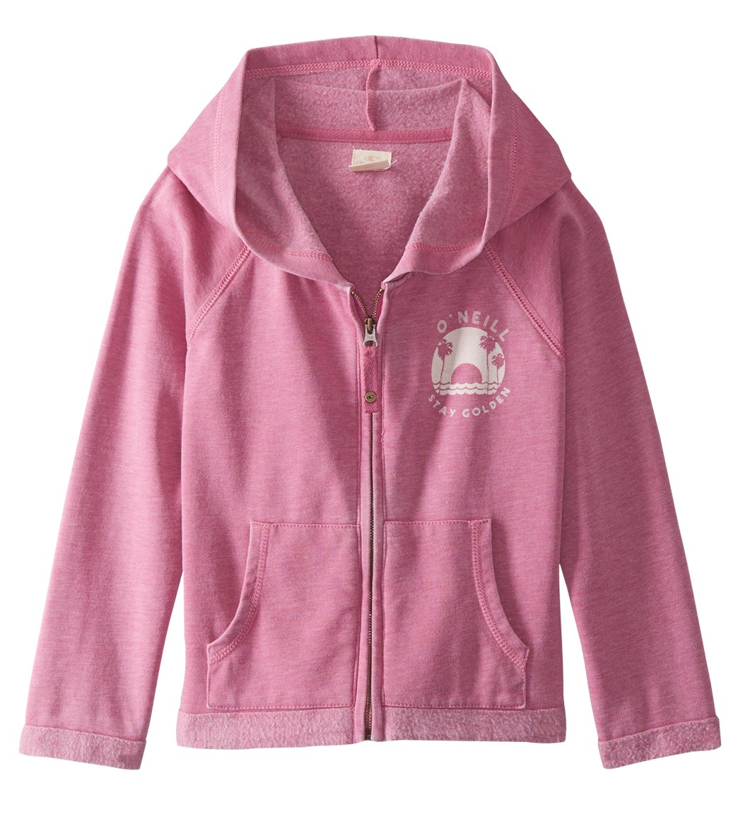 O'neill Girls' Coastline Zip Up Fleece Jacket Toddler Kid - Purple 4 Cotton/Polyester - Swimoutlet.com