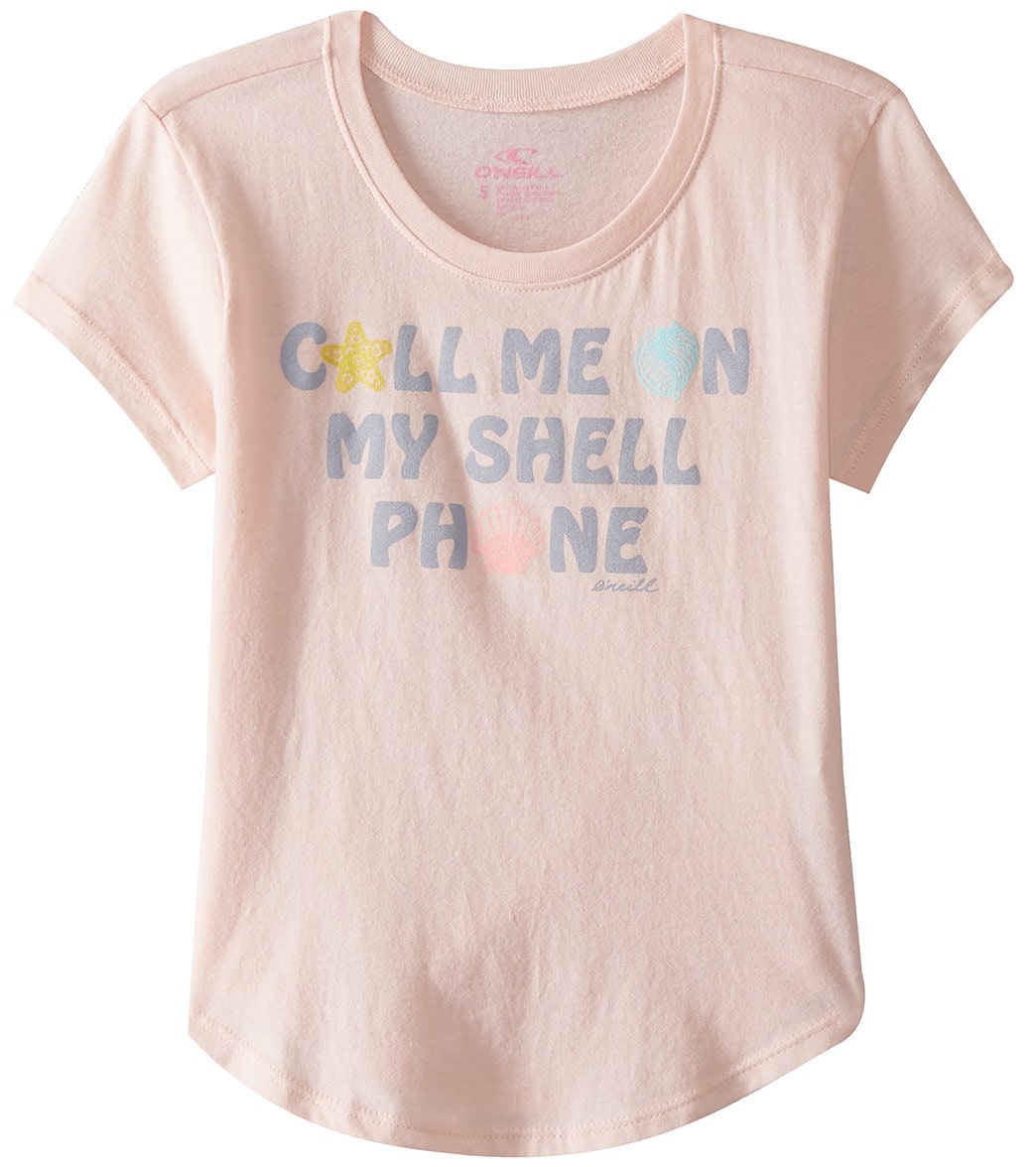 O'neill Girls' Shell Call Tee Shirt - Lily Pink 3T Cotton - Swimoutlet.com