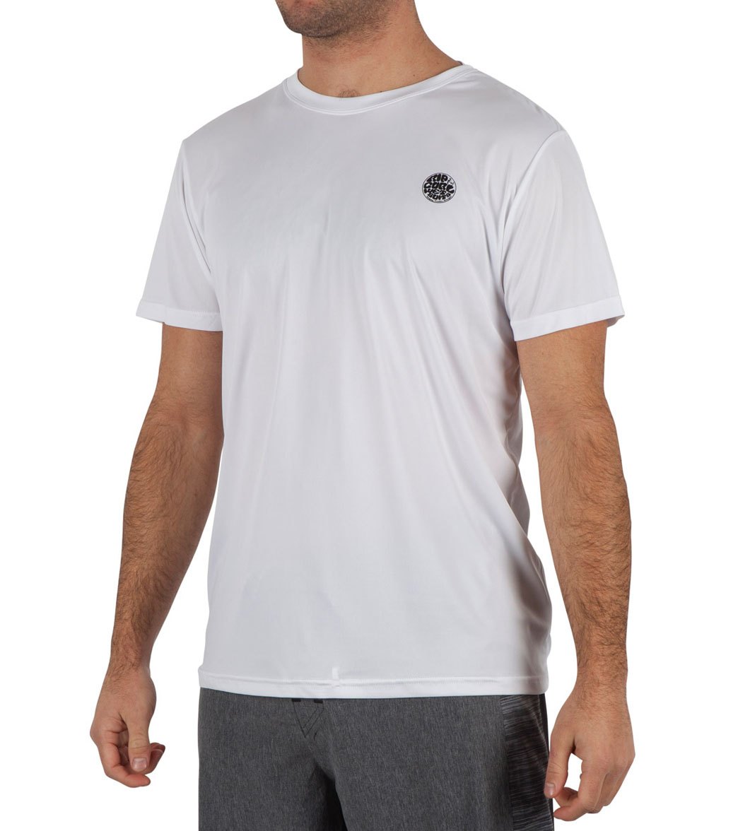 Rip Curl Men's Search Surflite Loose Fitwly7Tm Short Sleeve Surf Shirt - White Small Polyester - Swimoutlet.com