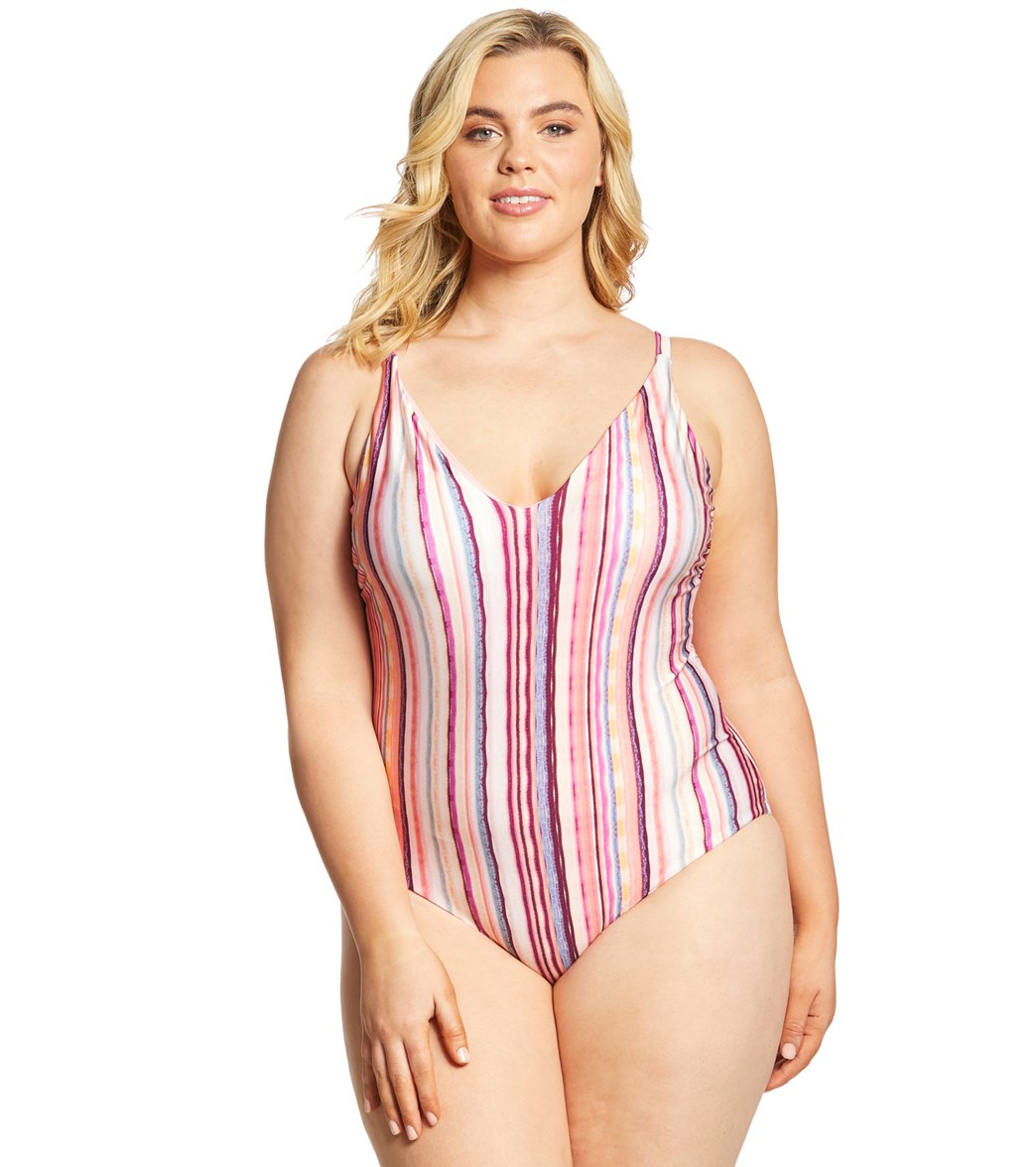 Raisins Curve Plus Size Tahitian Sun Keys One Piece Swimsuit - Bissap 16 - Swimoutlet.com